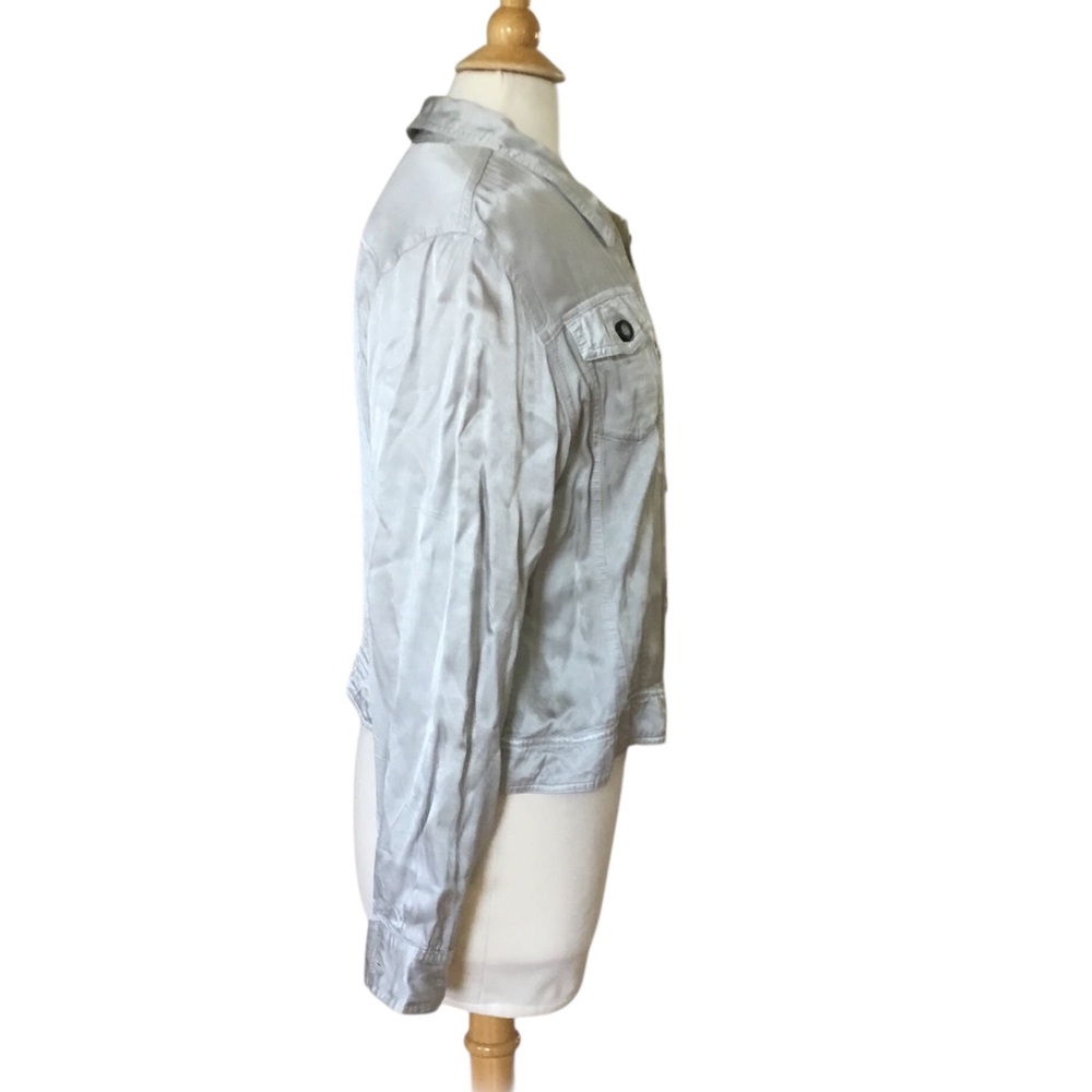 Hard Tail Forever Silver Satin Rayon Lightweight Jacket - Picture 3 of 9